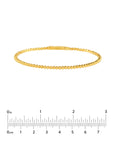 14K Yellow Gold Flex Bangle Bead Bracelet 7in Polished Classic Elegant 7gram