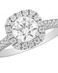 14 White Halo Engagement Ring with 1.03ct Round Di