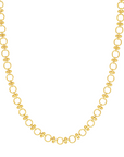 14K Yellow Gold Round Link Bar and Ball Chain Necklace – 18.5"