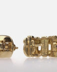 Tiffany & Co 18K Gold Vannerie Basket Weave Hoop Earrings Hinged Backs