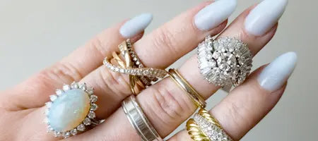 multiple estate rings on hand