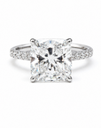 Platinum 4.02ct Earth-Mined Natural Cushion Diamond Ring – GIA H VS1