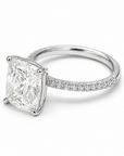 Platinum 4.02ct Earth-Mined Natural Cushion Diamond Ring – GIA H VS1