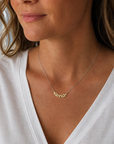14K Two-Tone Diamond Floral Necklace | .10 CTW Diamond Pendant