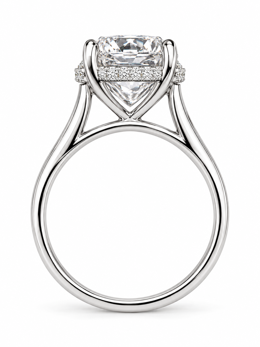 14K White Gold 6.04 CT Lab-Grown Oval Diamond Solitaire Ring