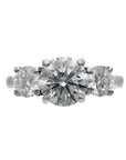 14K White Gold 3.07ct TW Round Brilliant Lab-Grown Diamond Three-Stone Engagement Ring