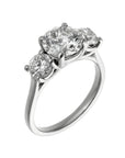 14K White Gold 3.07ct TW Round Brilliant Lab-Grown Diamond Three-Stone Engagement Ring
