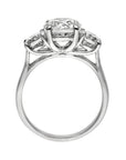 14K White Gold 3.07ct TW Round Brilliant Lab-Grown Diamond Three-Stone Engagement Ring