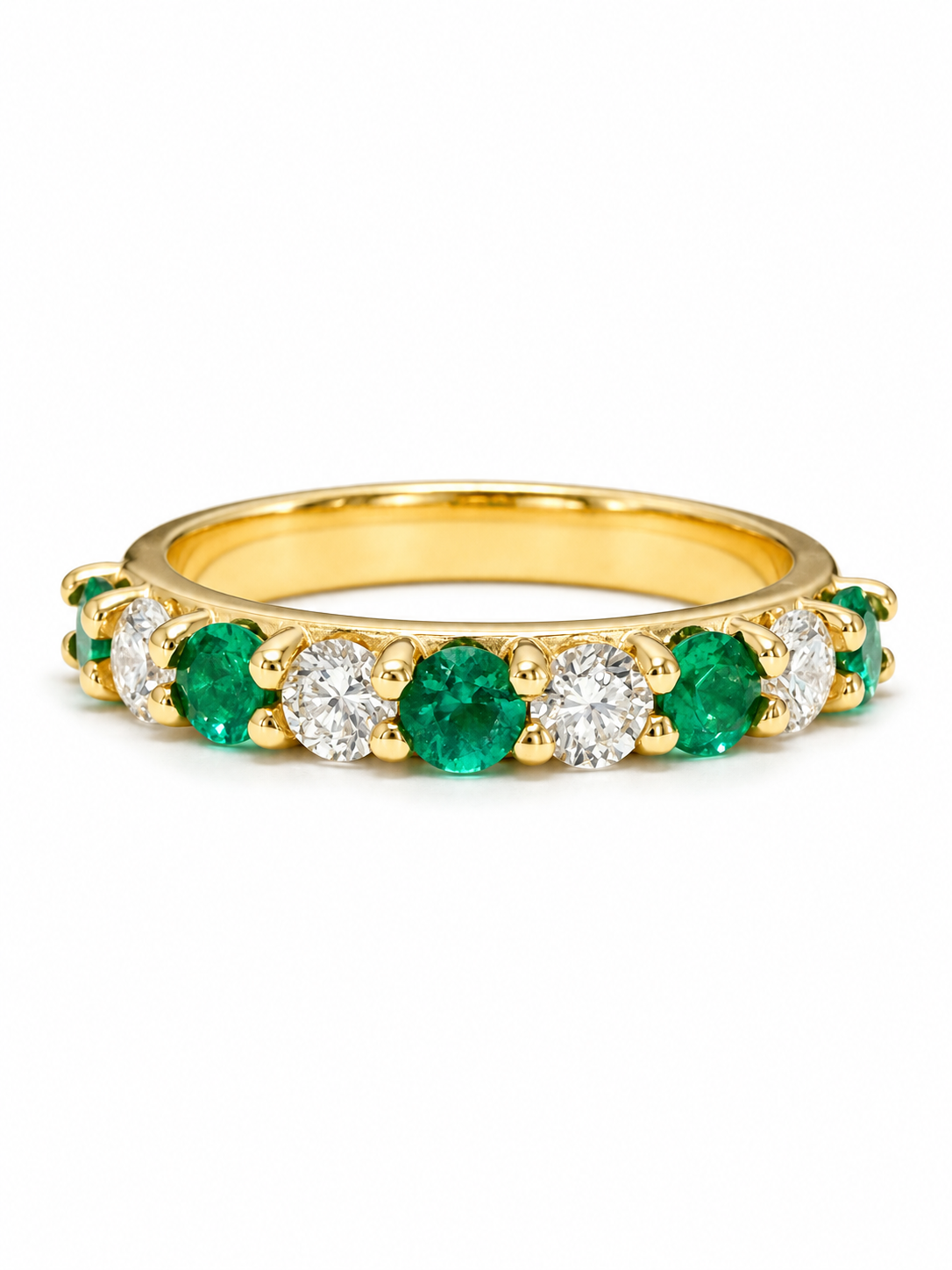 14K Gold Emerald &amp; Diamond Band .96 CTW | Iroff &amp; Son