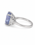 14K White Gold Light Blue Sapphire & Lab-Grown Diamond Three-Stone Ring – 8.76 CT