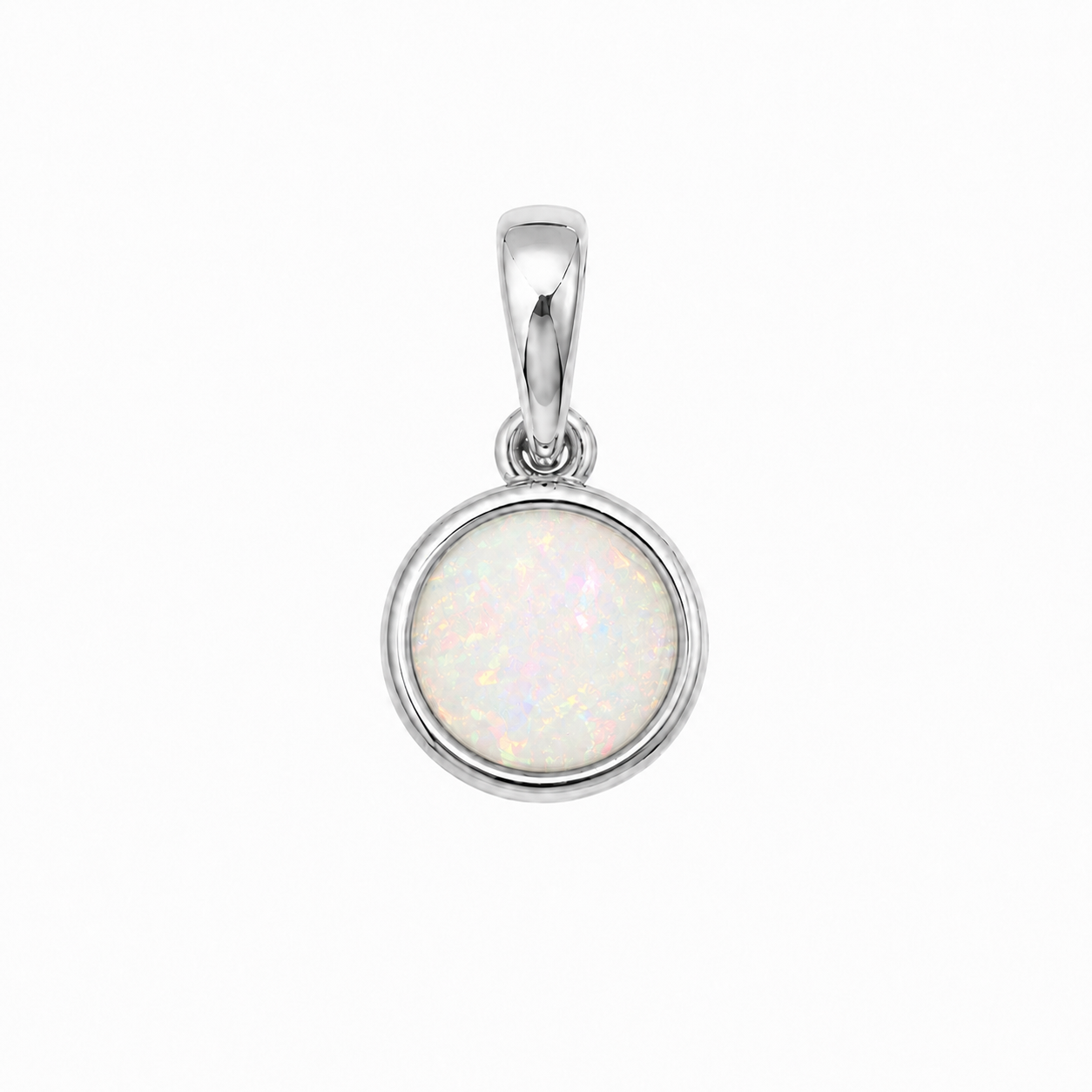 Gold Plated Sterling Silver Bezel Set Opal Pendant