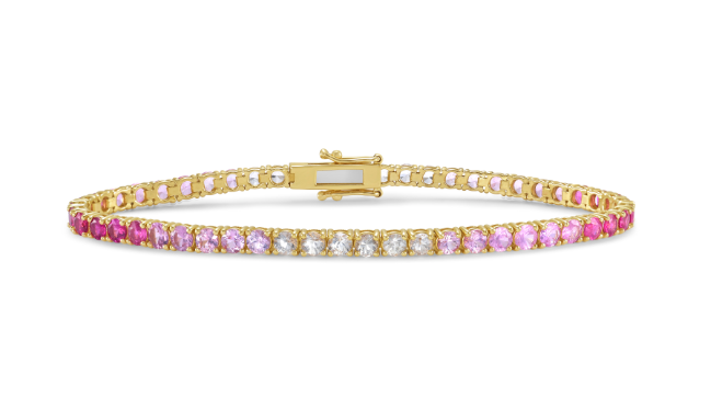 14K Yellow Gold Pink Sapphire Ombré Tennis Bracelet – 5.80 CTW