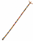 14K Rose Gold Multi-Color Sapphire Tennis Bracelet 8.11 CTW