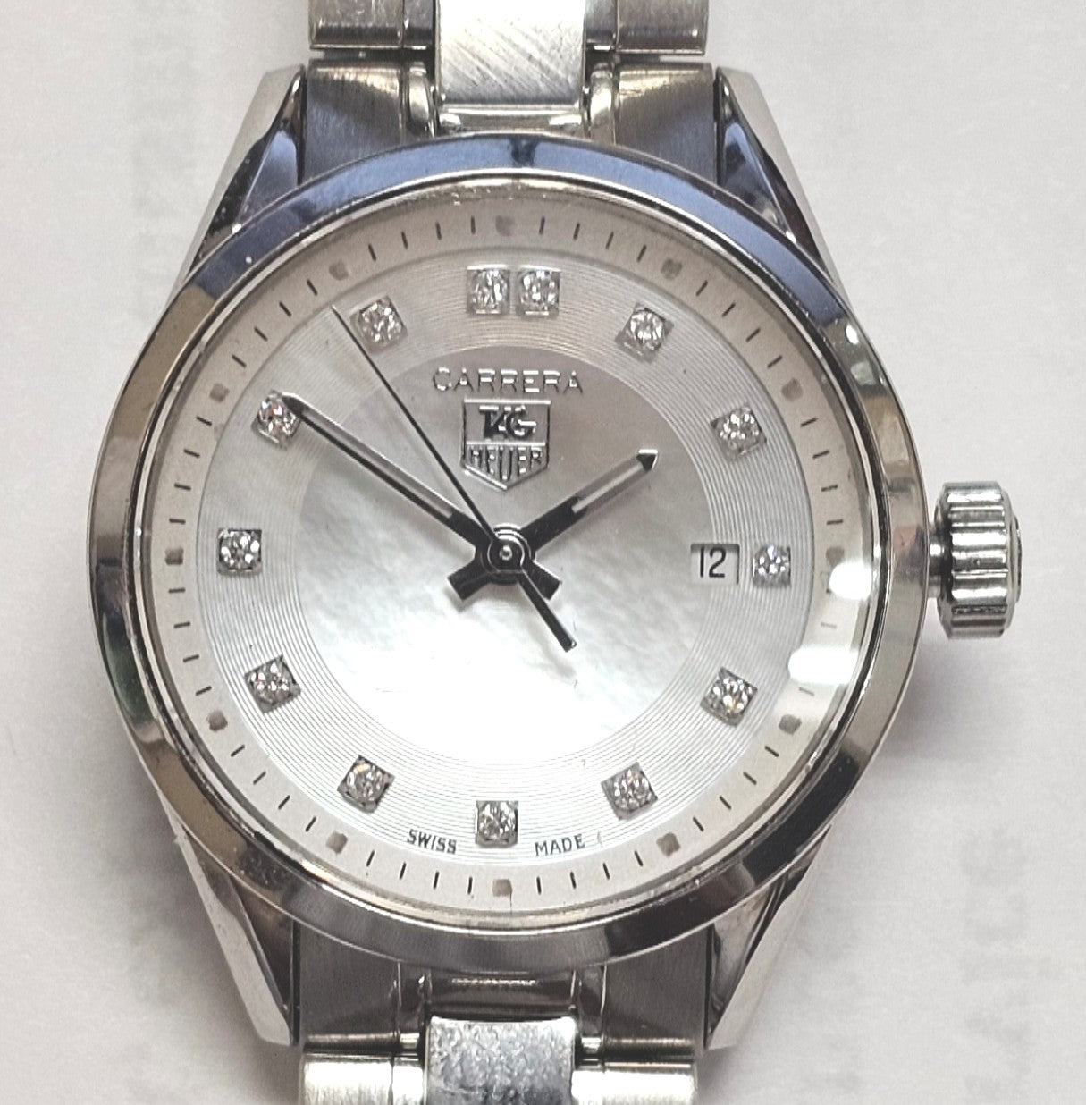 TAG Heuer Carrera WV1411 Womens Watch Diamond MOP Dial Stainless Steel