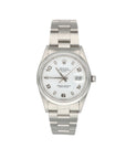 Pre-Owned Rolex Oyster Perpetual Date 15200 34mm White Roman Dial Oyster Bracelet – P Serial, Circa 2000
