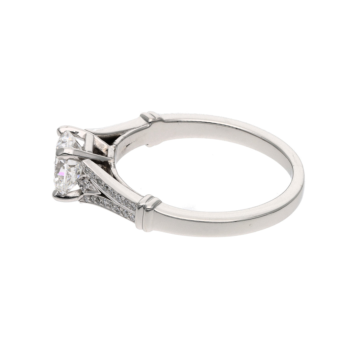 Hearts On Fire Dream Cut 1.05ct F SI2 Natural Diamond Platinum Engagement Ring – 1.43ct TW