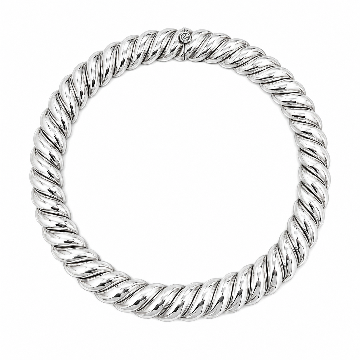David Yurman Sterling Silver Sculpted Cable Necklace 19mm