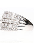 14k White Gold Five Row Diamond Anniversary Band 2ctw