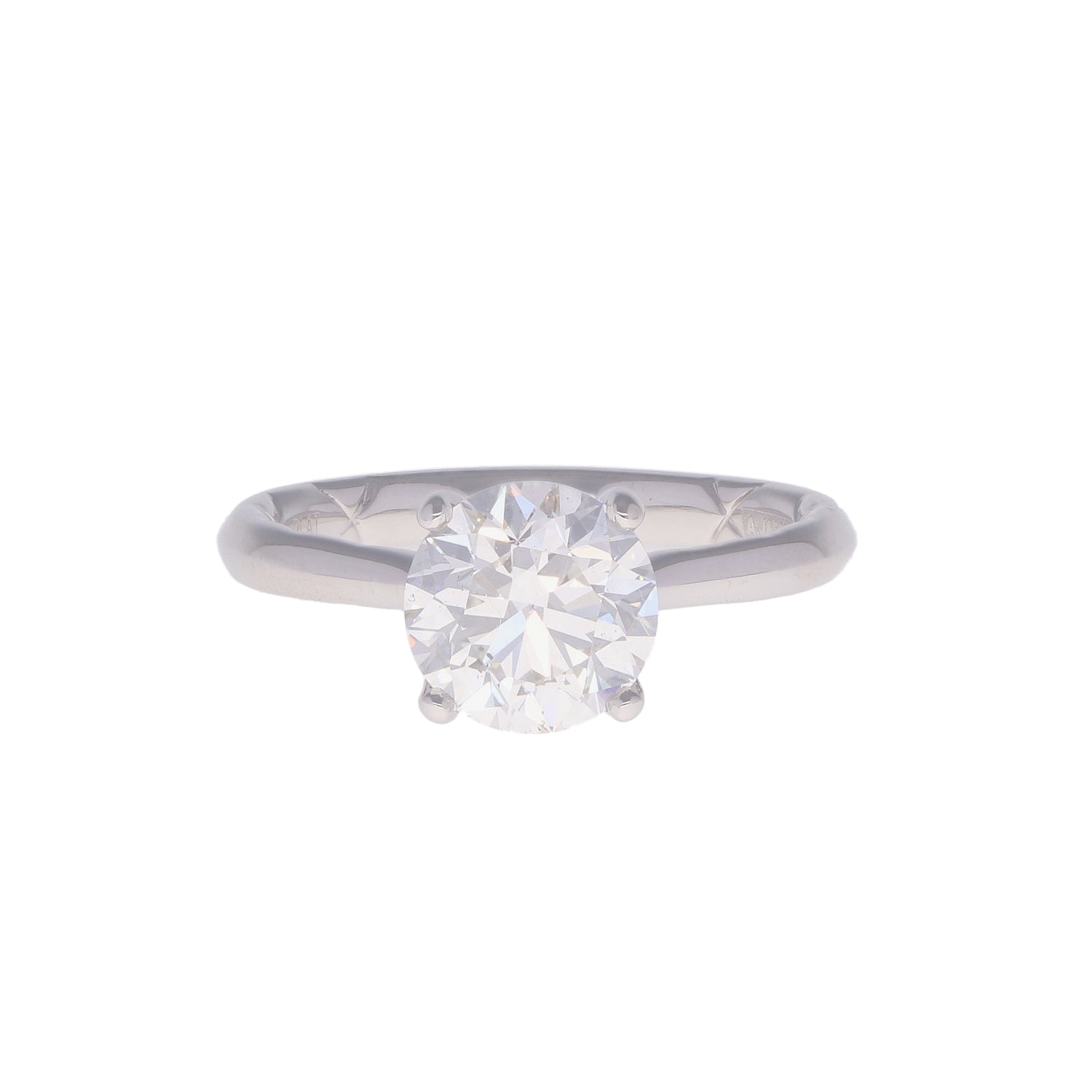 Platinum 1.91ct Round GIA Diamond Hidden Halo Engagement Ring