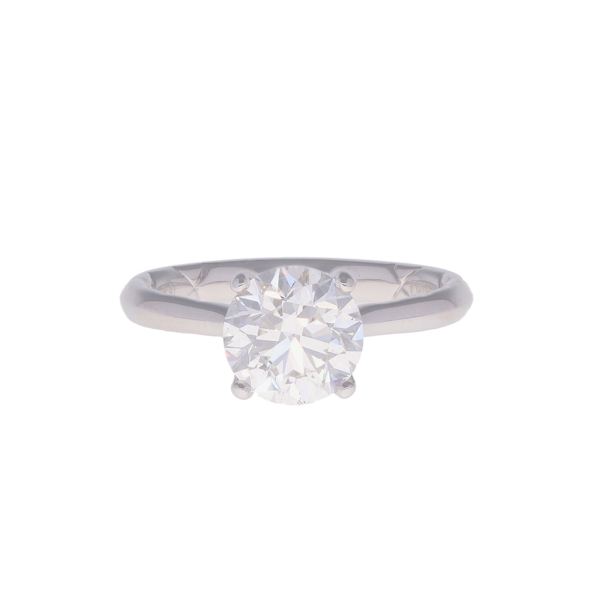 Platinum 1.91ct Round GIA Diamond Hidden Halo Engagement Ring