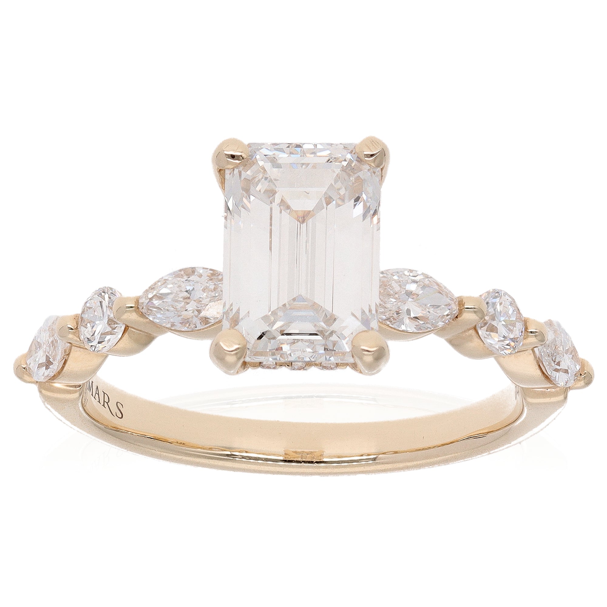 2.02ct Emerald Cut Lab Grown Diamond 14K Yellow Gold Engagement Ring G VS1