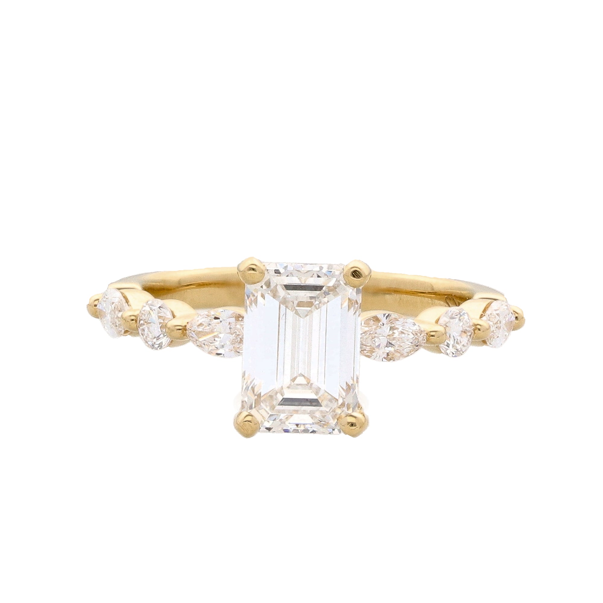 2.02ct Emerald Cut Lab Grown Diamond 14K Yellow Gold Engagement Ring G VS1