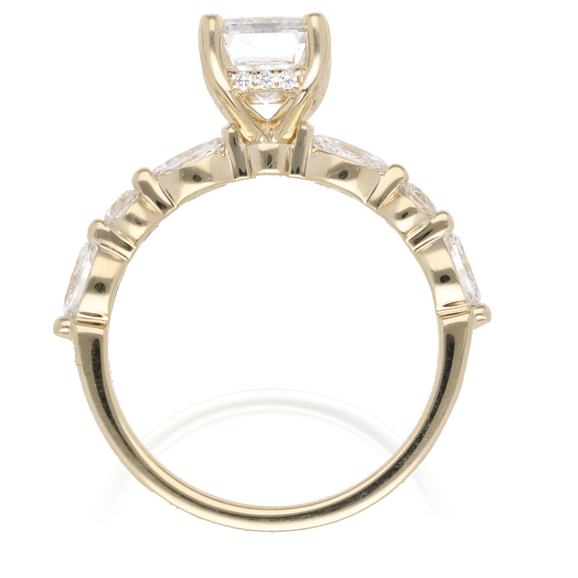 2.02ct Emerald Cut Lab Grown Diamond 14K Yellow Gold Engagement Ring G VS1