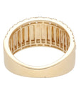 14K Yellow Gold Diamond Fluted Band