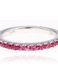 14K White Gold Pink Topaz Band