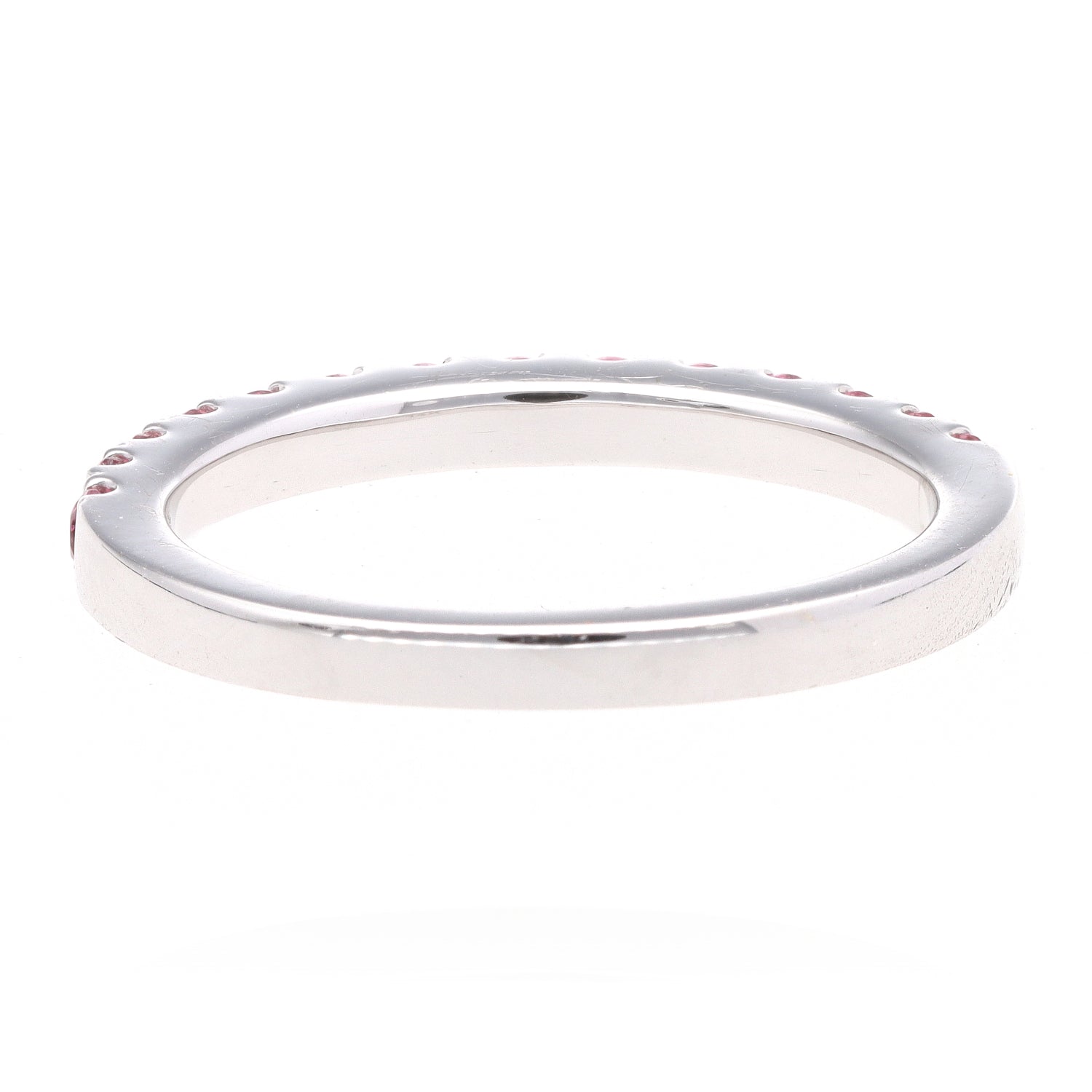 14K White Gold Pink Topaz Band
