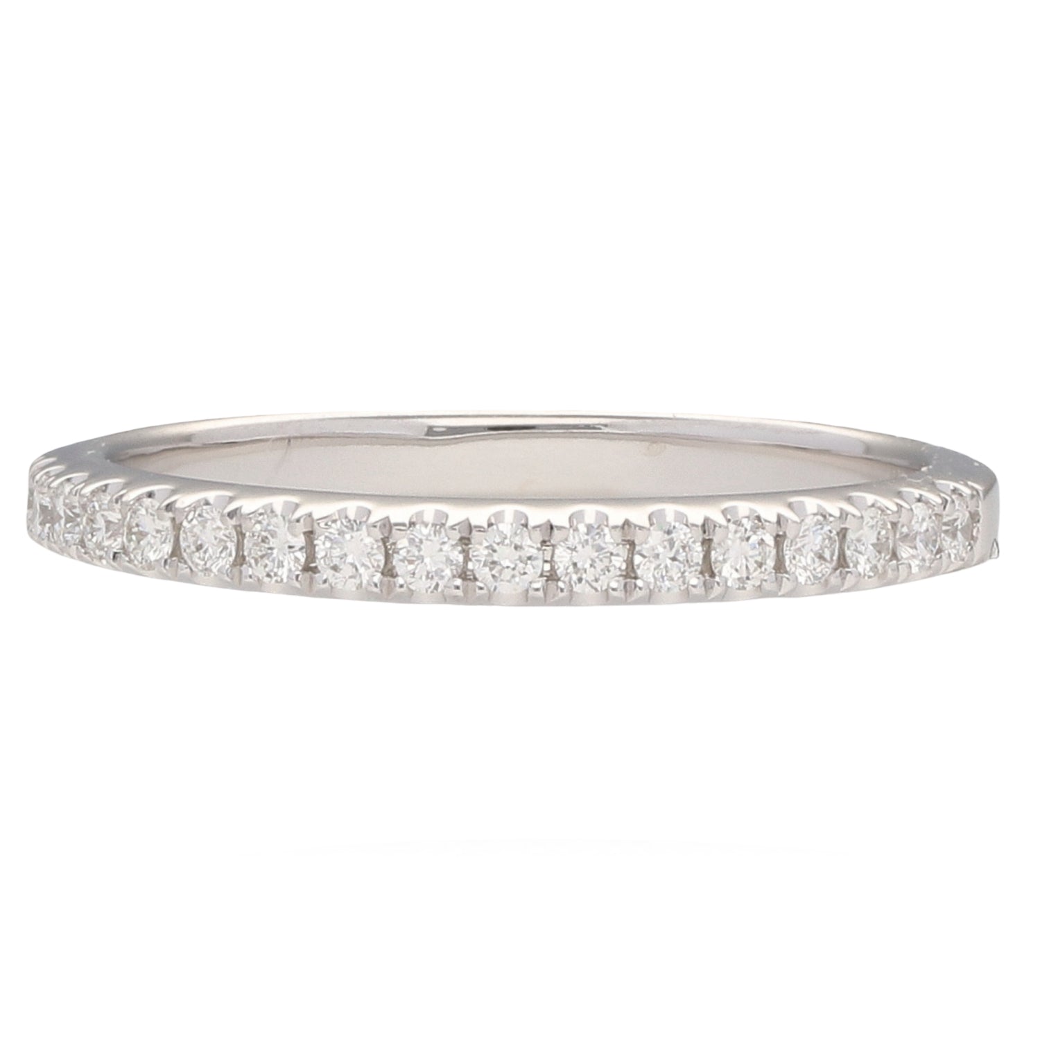 14K White Gold Diamond Band 0.22ctw G/H SI1 Shared Prong Size 6.5 2.1gram