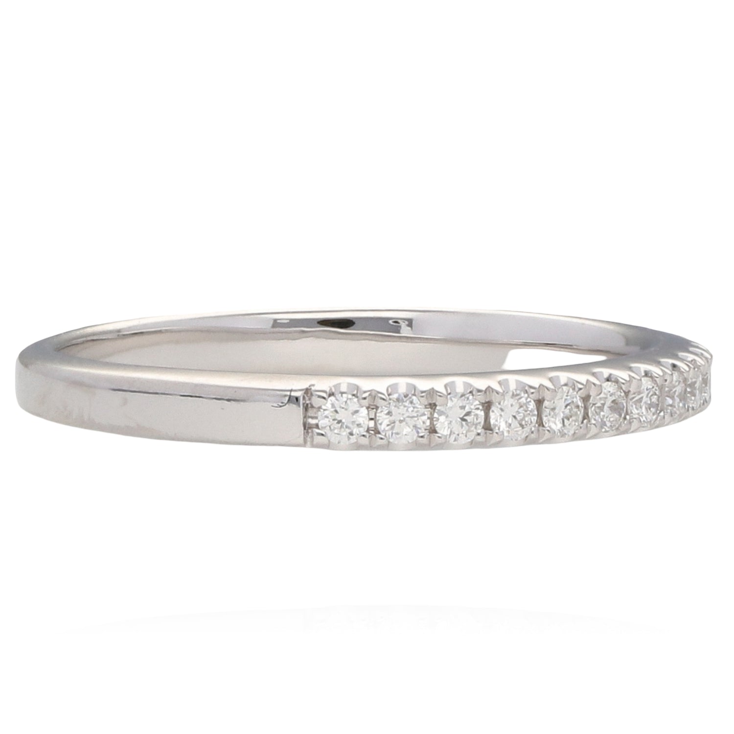 14K White Gold Diamond Band 0.22ctw G/H SI1 Shared Prong Size 6.5 2.1gram