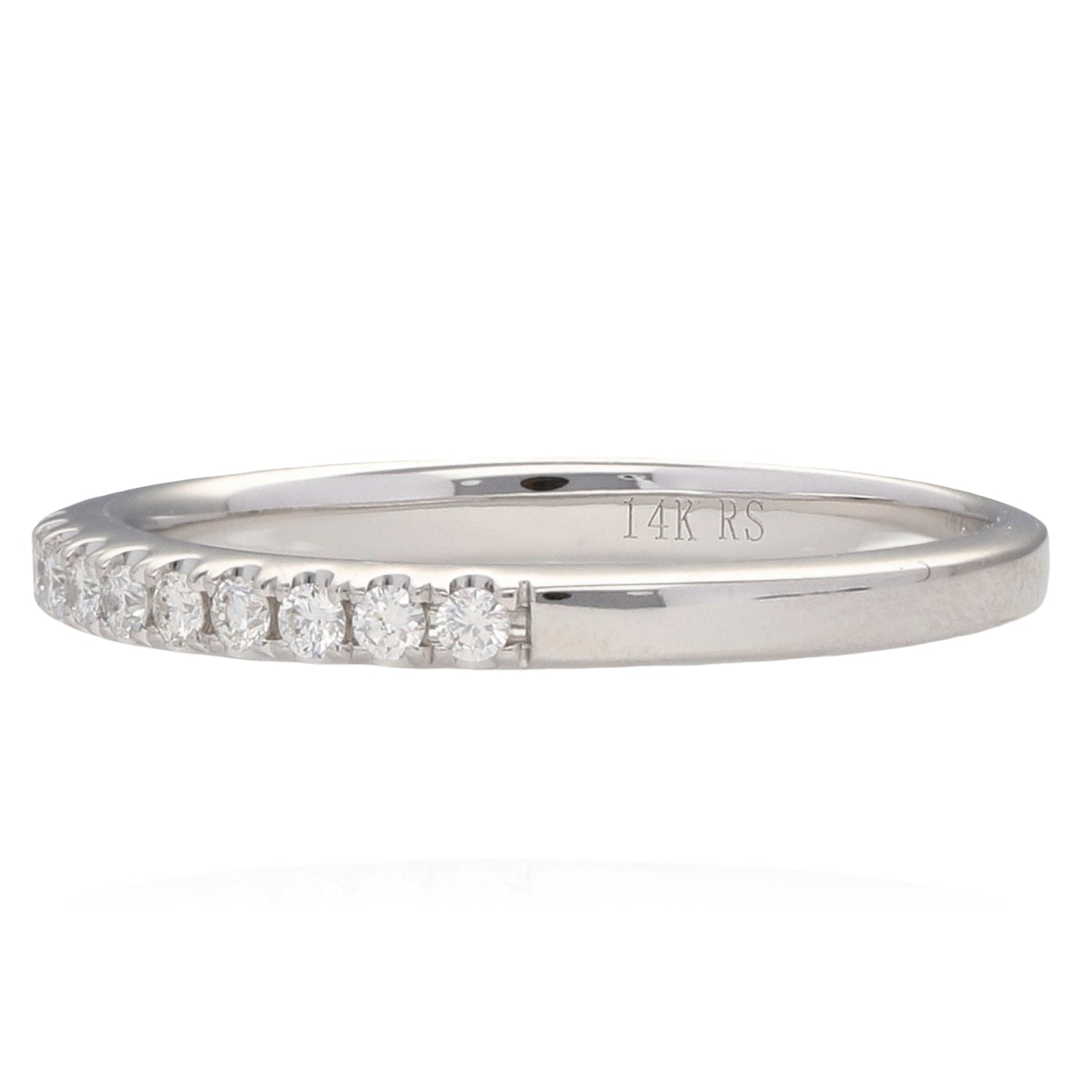 14K White Gold Diamond Band 0.22ctw G/H SI1 Shared Prong Size 6.5 2.1gram