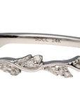 14K White Gold Diamond Vine Band 0.10ctw H/I I1 Size 7 Dainty Elegant 1.8g