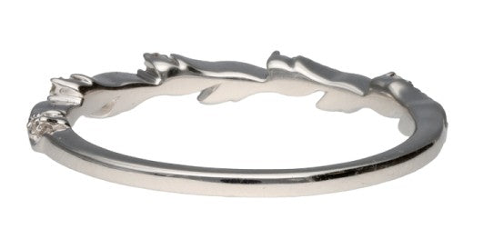 14K White Gold Diamond Vine Band 0.10ctw H/I I1 Size 7 Dainty Elegant 1.8g
