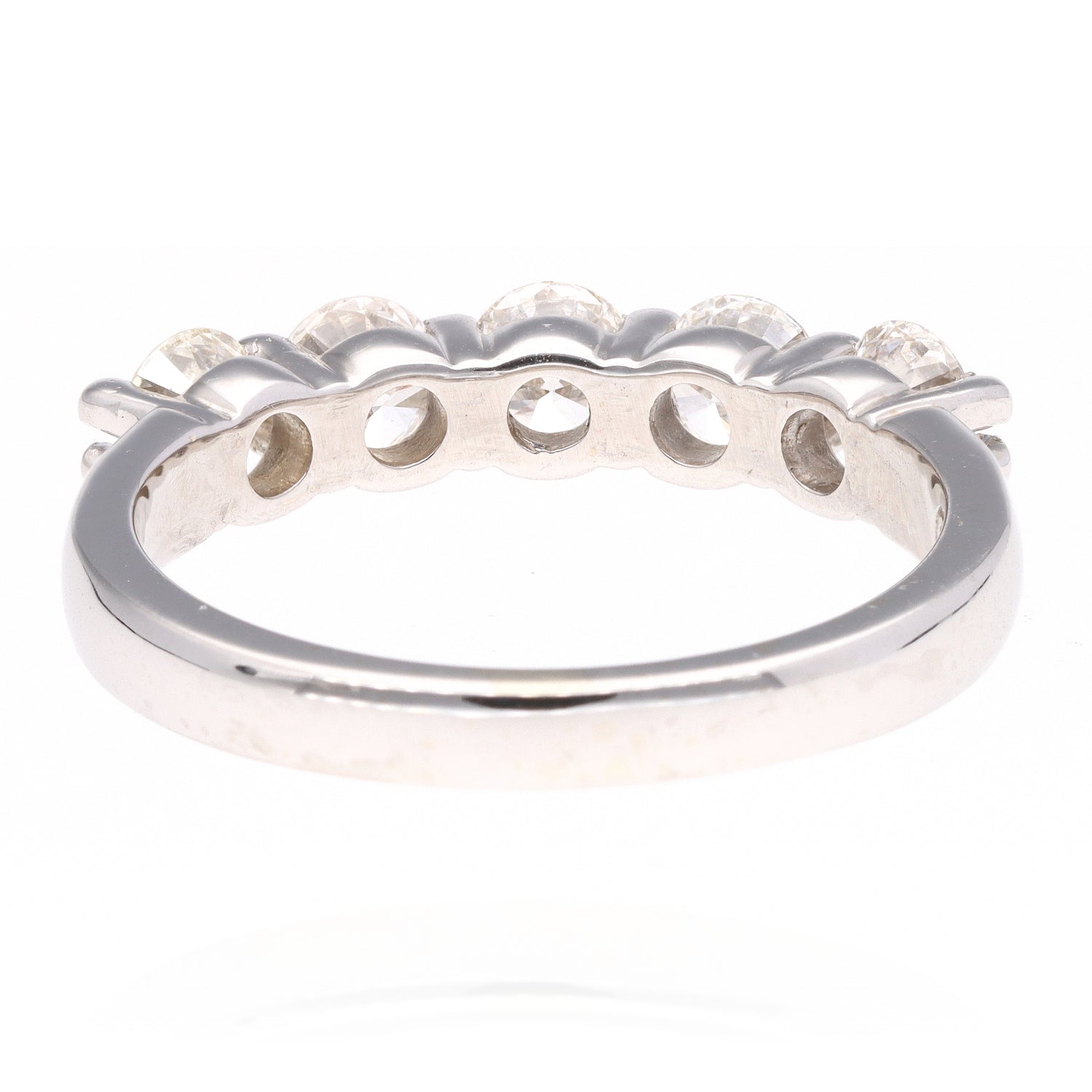 14K White Gold Five Stone Diamond Band
