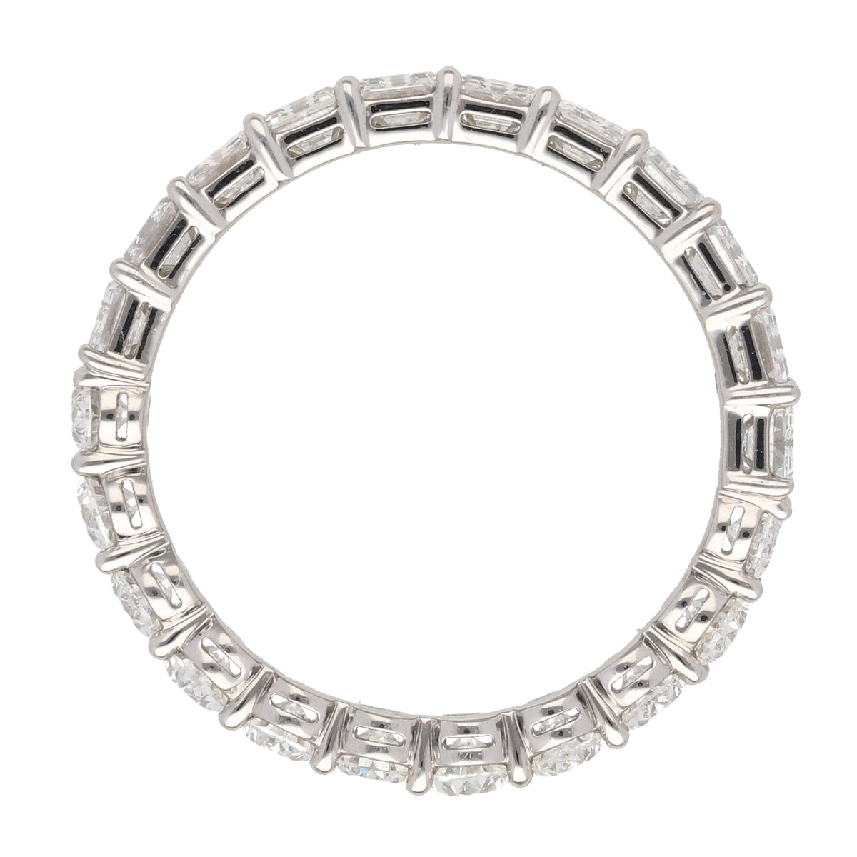 Platinum Emerald and Oval Diamond Eternity Band 3.50ctw