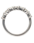 14K White Gold Diamond Double Bar Band .64ctw Baguette Round Size 6 Chic  2.5g