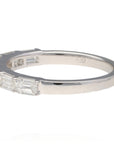 14K White Gold East West Emerald Diamond Band 1.03ctw Size 6 Elegant  2.9g