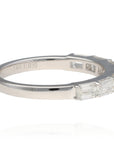 14K White Gold East West Emerald Diamond Band 1.03ctw Size 6 Elegant  2.9g