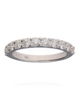 14K White Gold Diamond Band 1.00ctw G/H SI1 Shared Prong Size 7 Ring   3.1g