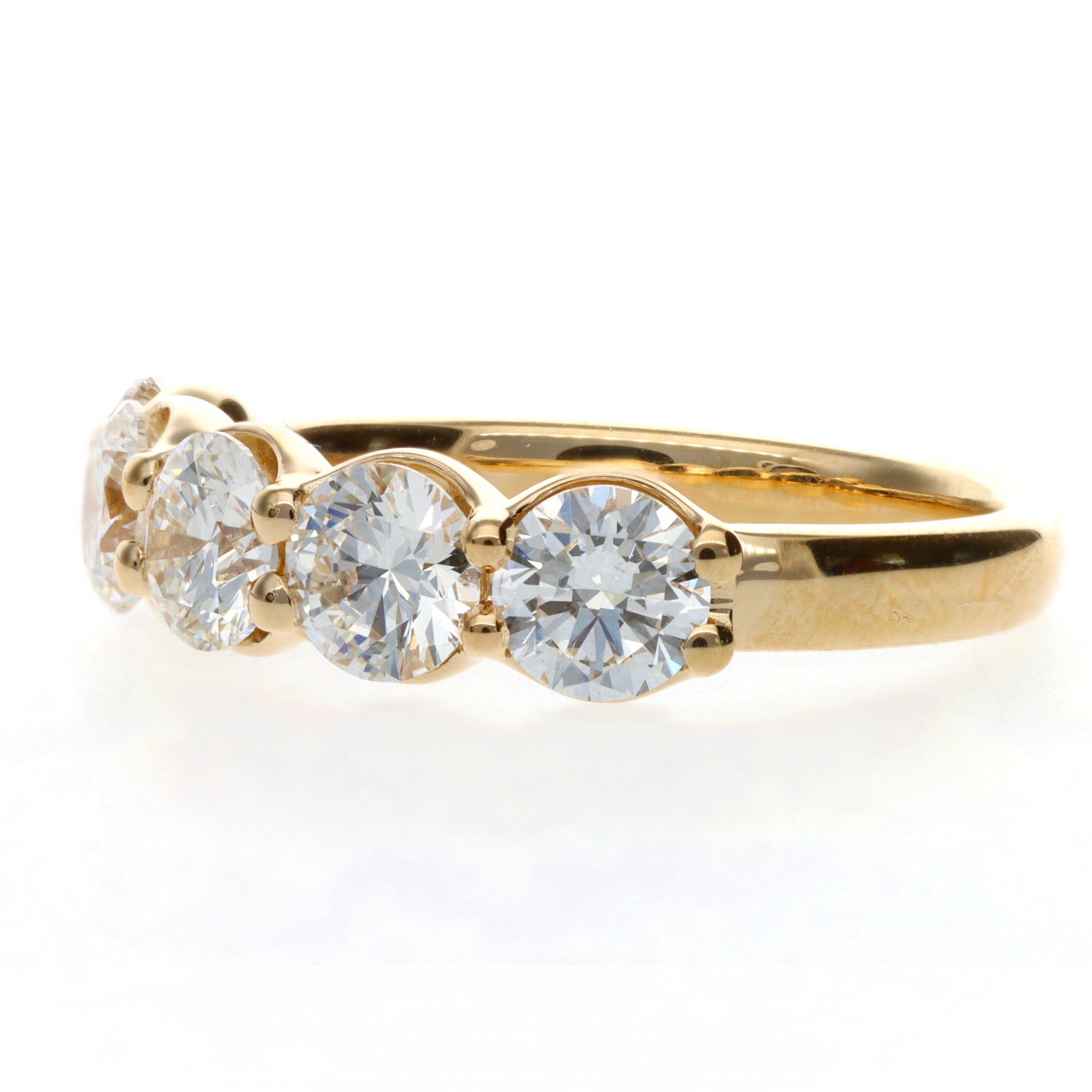 14 Yellow Half Anniversary 5 Round Diamonds 2.02ct