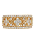 14K Yellow Gold 10mm Open Quatrefoil Diamond Band – 1.11ct