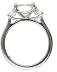 Platinum 3.46cttw Emreald Cut Natural Diamond 3 Stone Engagement Ring