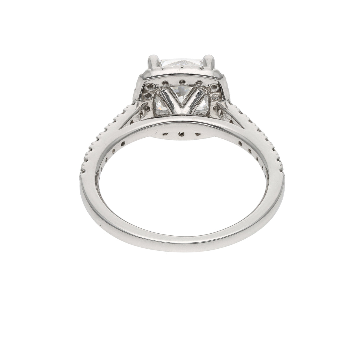 Platinum 2.01ct Cushion Modified Brilliant Diamond Halo Ring – GIA F VS1