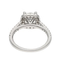 Platinum 2.01ct Cushion Modified Brilliant Diamond Halo Ring – GIA F VS1
