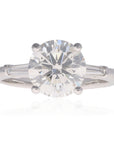 Round & Baguette Diamond Three Stone Ring