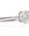Round & Baguette Diamond Three Stone Ring