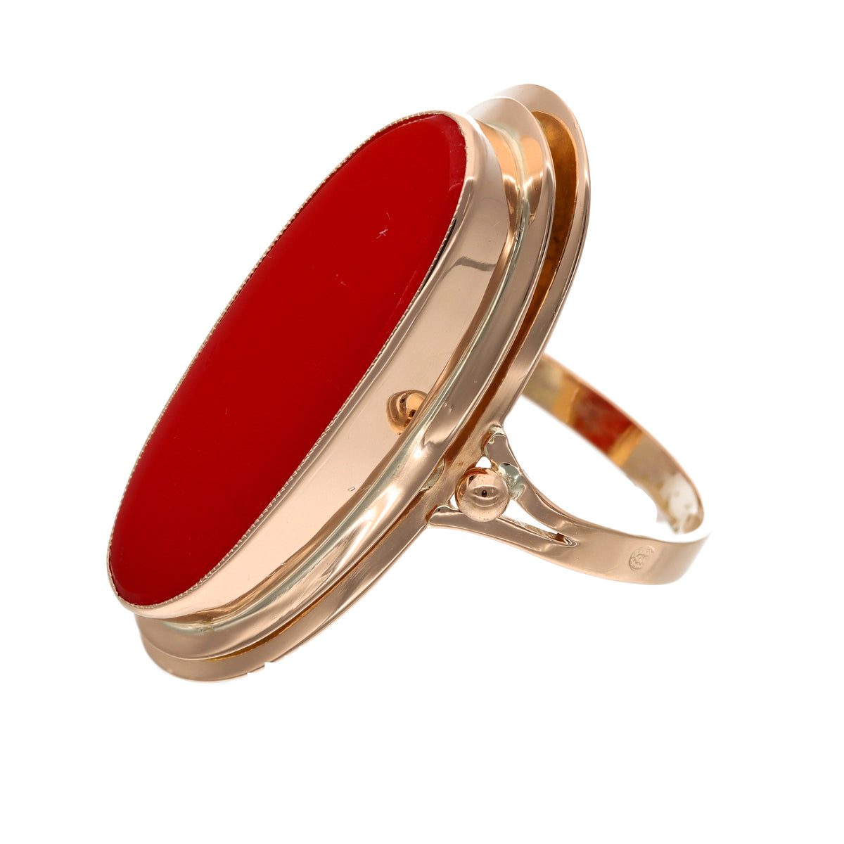 14K Rose Gold Bezel-Set Colored Gemstone Estate Fashion Ring