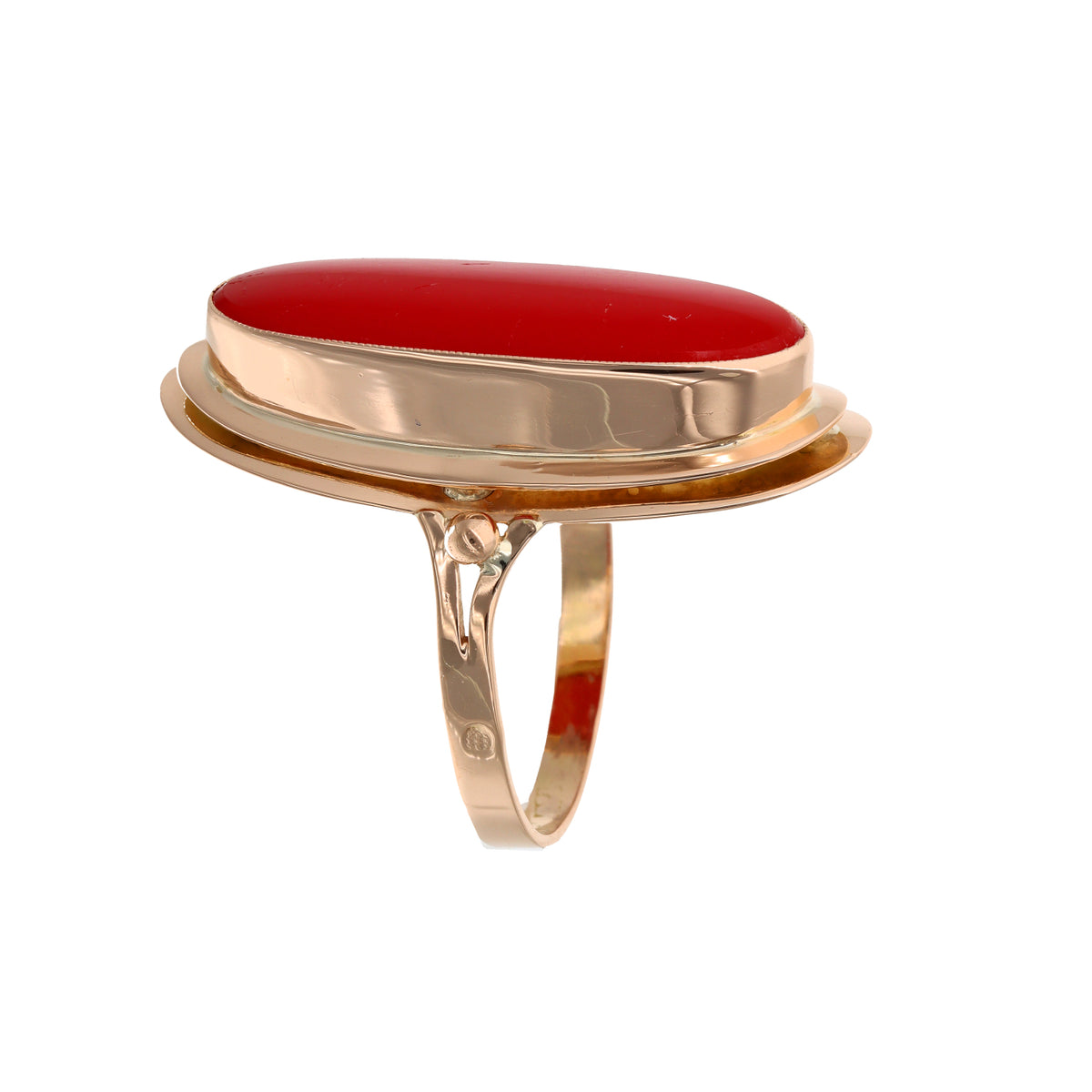 14K Rose Gold Bezel-Set Colored Gemstone Estate Fashion Ring